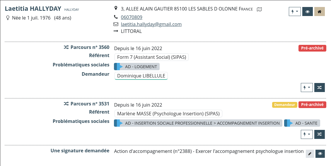 Rappel des signatures résultats de recherche