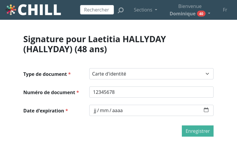 Demande de document d'identité